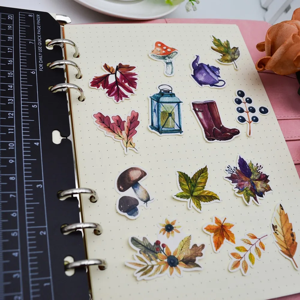 49pcs Watercolor beauty Autumn leaf Sticker /leaves decoration Notebook Planner dairy /DIY stationery stickers scrapbooking