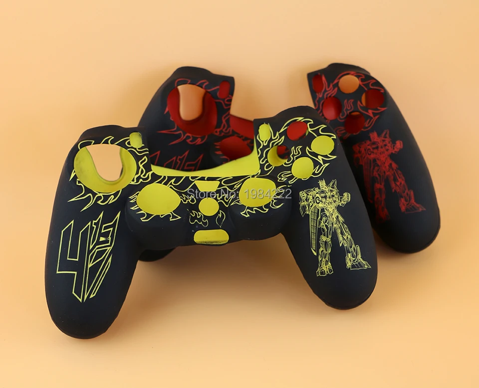 보호 실리콘 스킨 케이스 커버, PS4 컨트롤러 쉘, 1 개