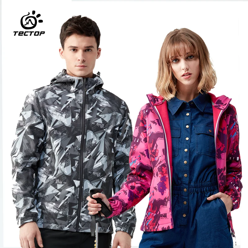 

Tectop men women outdoor camouflage camping Soft shell Jackets Waterproof windproof keep warm hiking Soft shell coat 7746