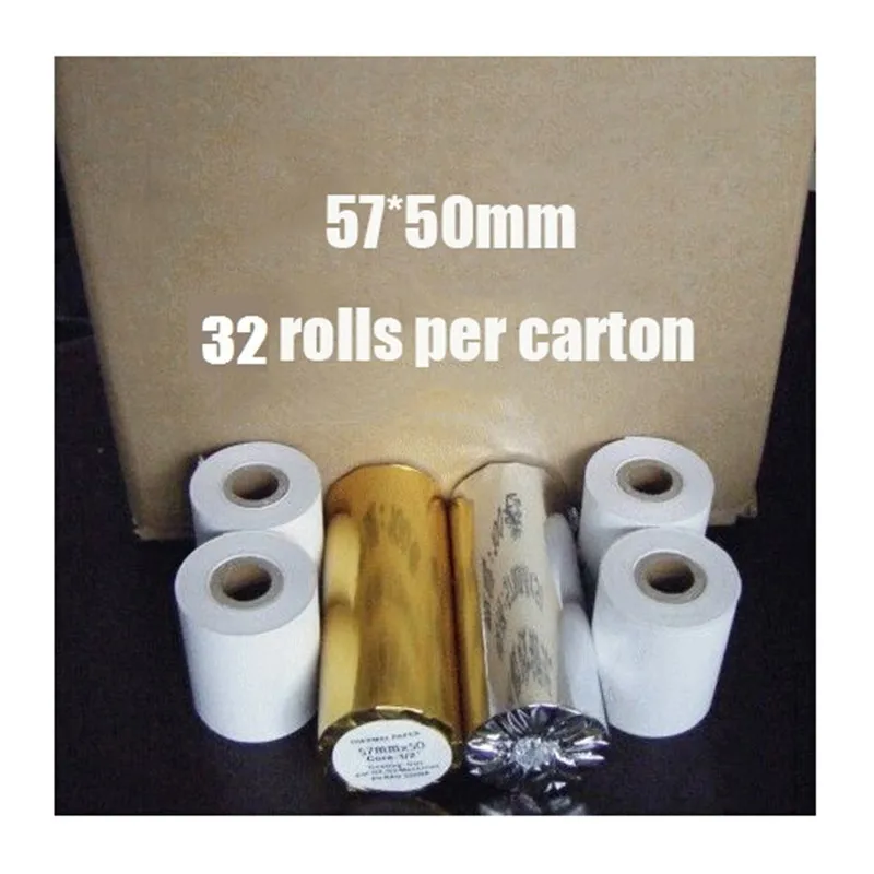 High quality 57mm thermal machine printing pos printer paper rolls 57*50 cash register paper for pos 58mm receipt printer