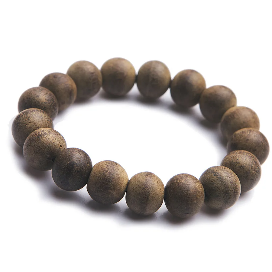 

Natural Fragrant Agilawood Aloeswood Beads Bracelet 12mm Agilawood Aloeswood Prayer Round Wood Beads Stretch Wood Bracelet