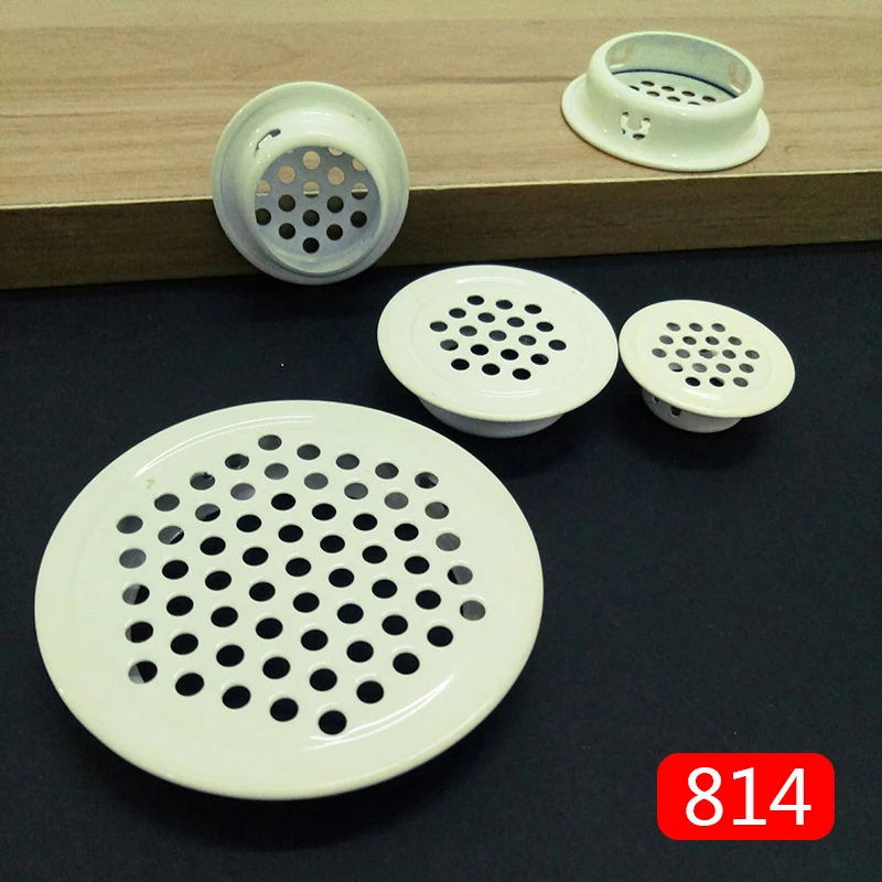 Grelha de ventilação de ar para armário, grelha com furo em malha, superfície convexa plana de aço inoxidável, 10 peças dia.19 mm/25mm/30mm/35mm/53mm