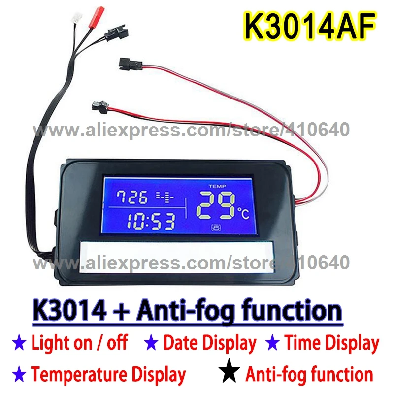 K3014AF Light Mirror Switch Touch Switch with Time Temperature Display On Mirror Surface for Washroom WITH ANTI-FOG Function