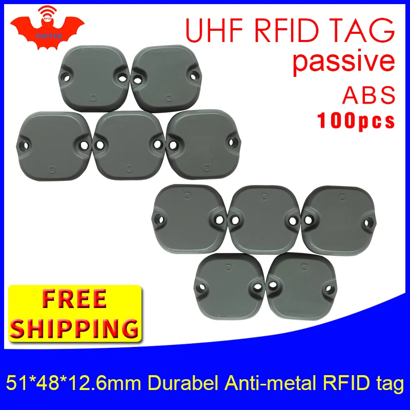 

UHF RFID metal tag 915m 868m M4QT EPC 100pcs free shipping 51*48*12.5mm Engineering vehicle durable ABS smart passive RFID tags