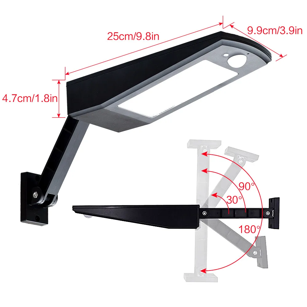 Outdoor Lighting Solar led Light Outdoor Wall Lamp 48LED 900LM Solar Light PIR Sensor Motion 4 Modes Wall Lamp