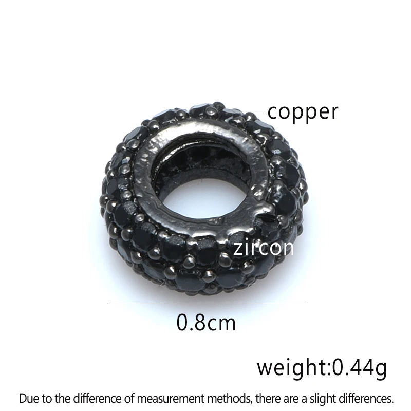 4 Styles Spacer Beads Micro Pave Black Zircon For Women Man Beadwork Beads Bracelet Gift Jewelry Making