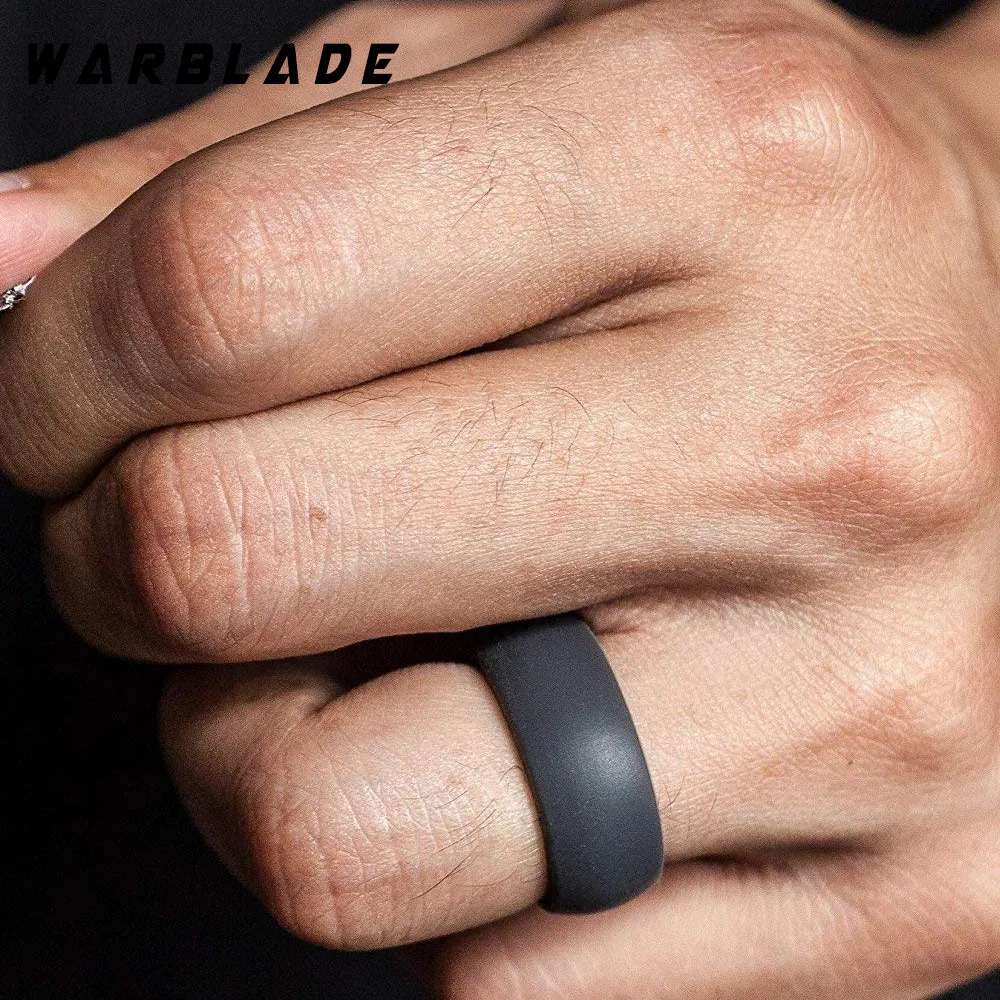 3pc/set 6-12 Size Food Grade FDA Silicone Ring Hypoallergenic Crossfit Flexible Camouflage Rubber Finger Rings For Men Women 8mm