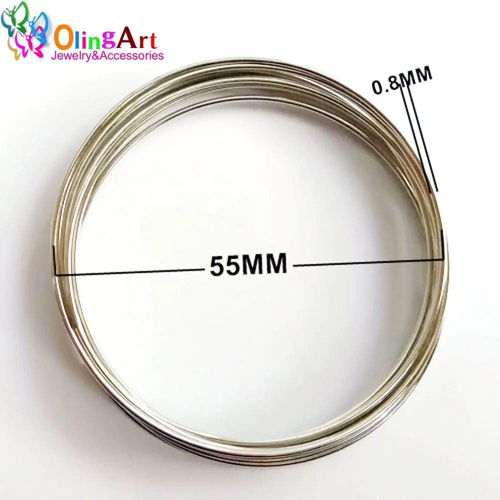 OlingArt 0.8MM/50 loops metal wire coil steel beading findings brooches bouquet blank bracelet bangles  DIY Jewelry making