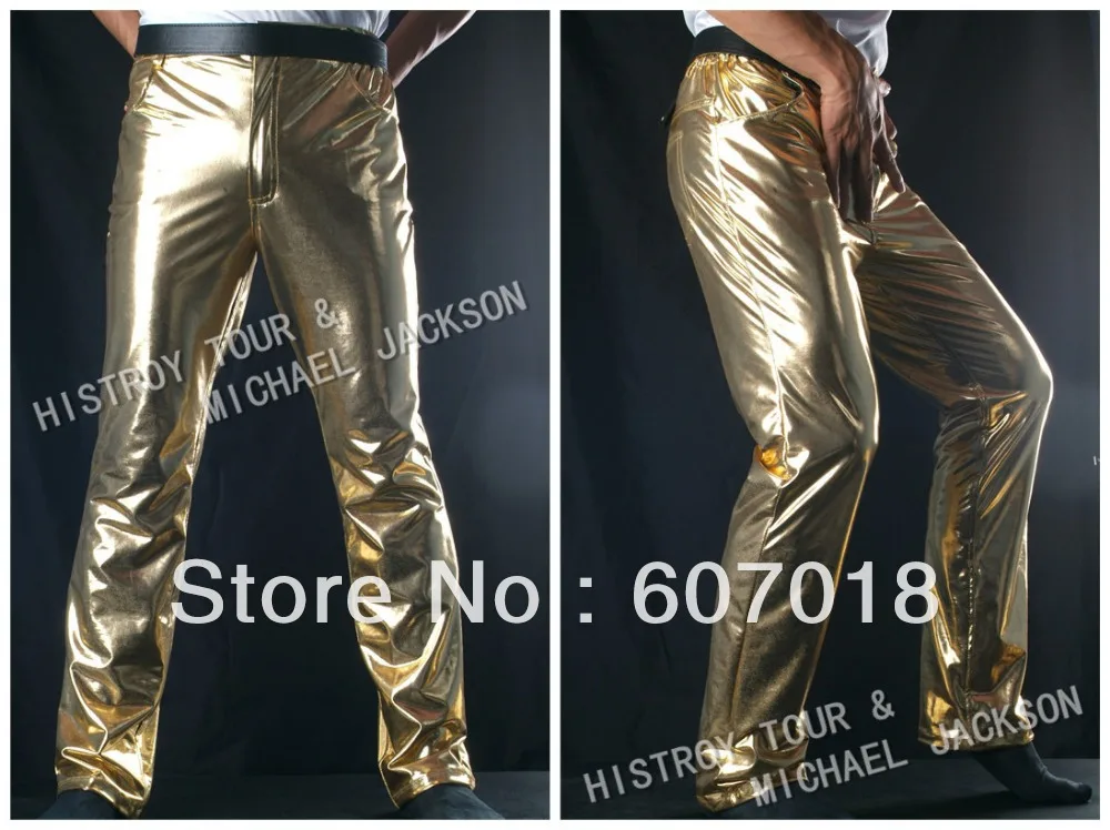 MJ  Michael Jackson History BAD Classic Golden Pants Trousers Free shipping for Performance Gift