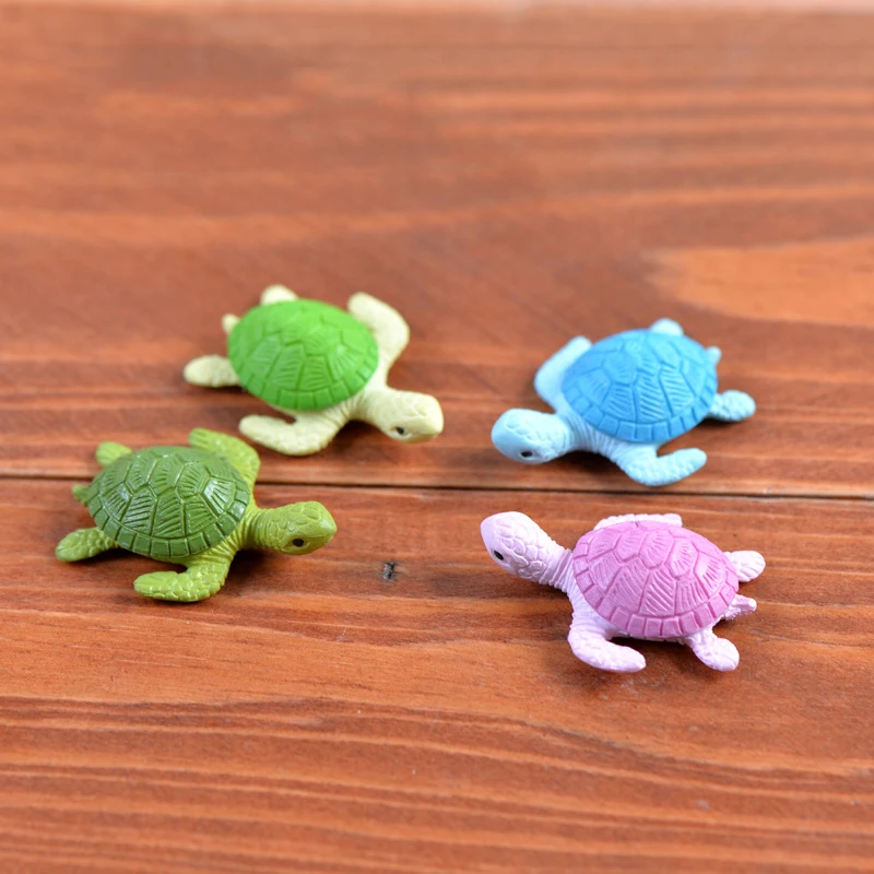 2pcs Small Cute Turtles Aquarium Micro Fairy Garden Miniatures Decoration Dollhouse Ornament Figurines Toys DIY Accessories