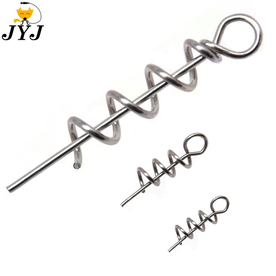 All size Fishing Hook Centering Pins Spiral Fishing bait Steel Small / Big Spring Crank Lock for Soft Lure Fishing Accessories