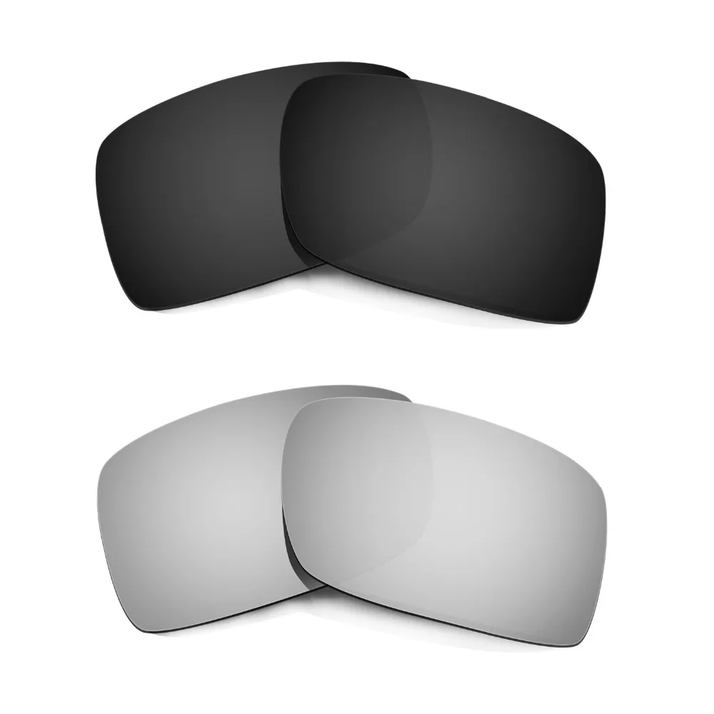 

HKUCO For Gascan Sunglasses Polarized Replacement Lenses Black/Silver 2 Pairs