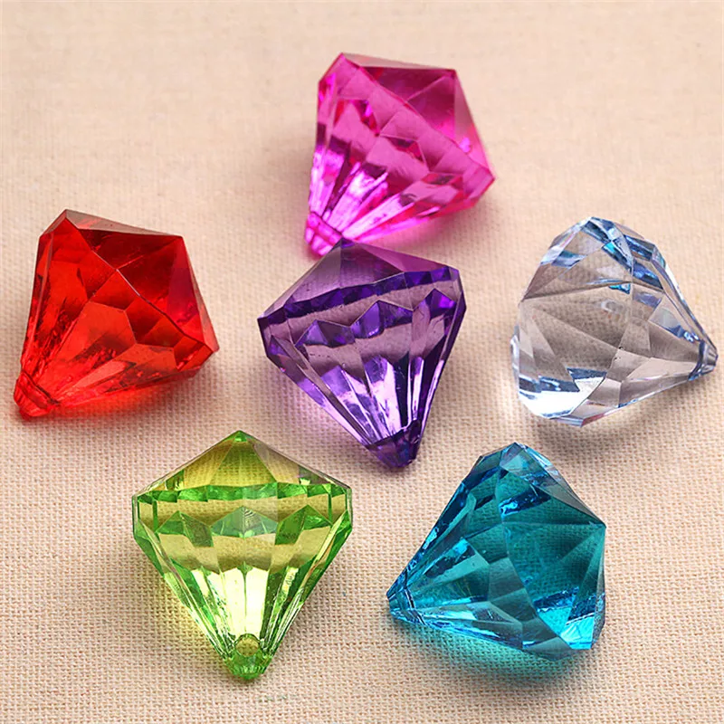 20pcs/lot 23*25mm Multicolor Hanging Pendant Diamond Chandelier Acrylic Crystal Beads Home Wedding Party DIY Decoration