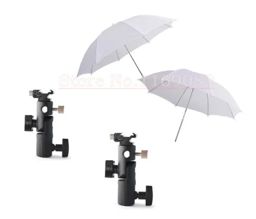 4 in 1 33in 83cm Photo Flash Translucent Soft Umbrella Translucent + E Flash Shoe Umbrella Holder Mount Light Stand Bracket