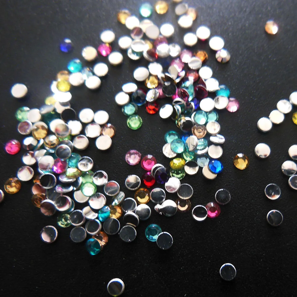 1000 pcs 2mm gemengde kleur rhinestones nail art decoratie chrismas geschenken