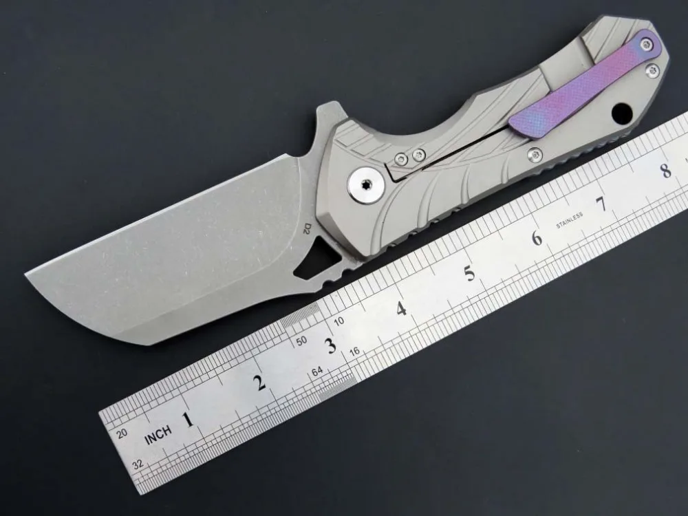 Eafengrow EF901 Folding Blade Knife D2 Steel Blade TC4 Handle Survivcal Tactical Pocket Knife Camping Hunting EDC tool