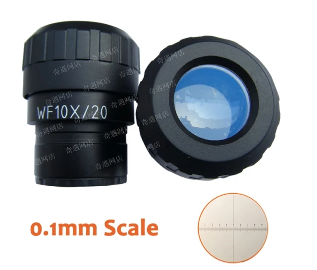 

1PC WF10X/20mm Adjustable Zoom Wide Angle Eyepiece Lens for Stereo Microscope with Mounting Size 30mm and Reading Scale 0.1MM