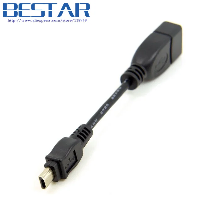 Cabo usb 10. 0 otg mini tipo macho para usb fêmea host para handycam & pda