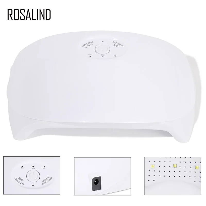 Rosalind-secador de unha com lâmpada led uv, 36w, luz de led, secagem rápida para máquina de manicure com usb, ferramentas para arte em unhas