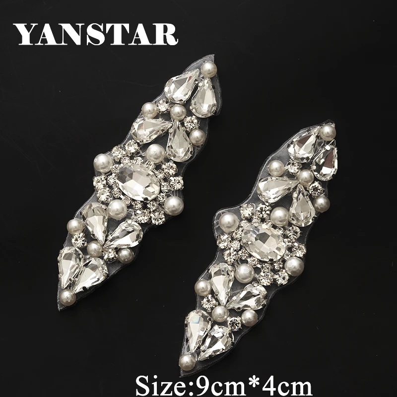 

YANSTAR 30PCS Wholesale Rhienstone Applique Bridal Sash Beads On For Wedding Dress Belt Accessories DIY Bridal Sash YS904