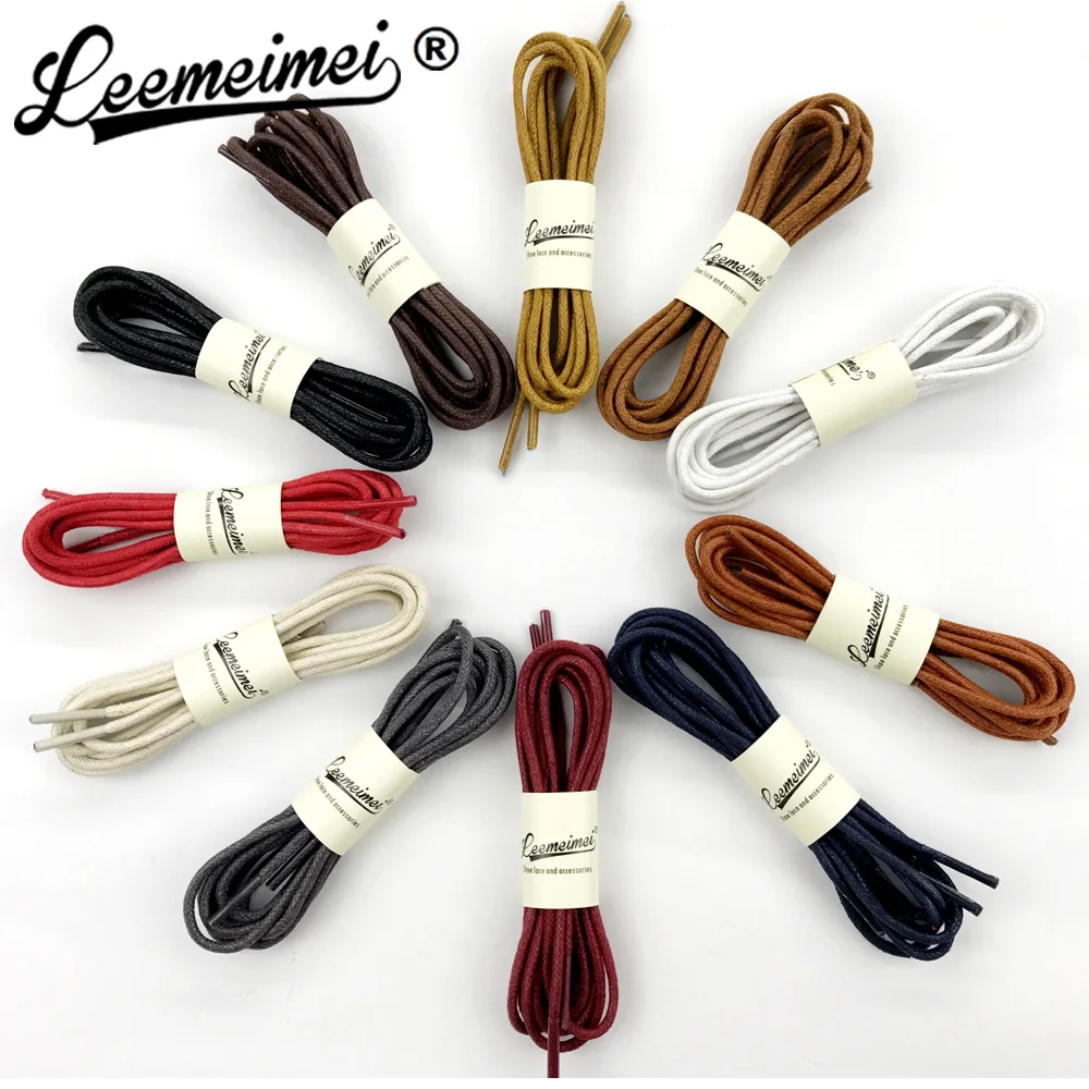 100cm 120cm Fashion Casual Cotton Shoelaces high quality Waxed Round Shoe laces Shoestring Martin Boots Sport Shoes Cord Ropes