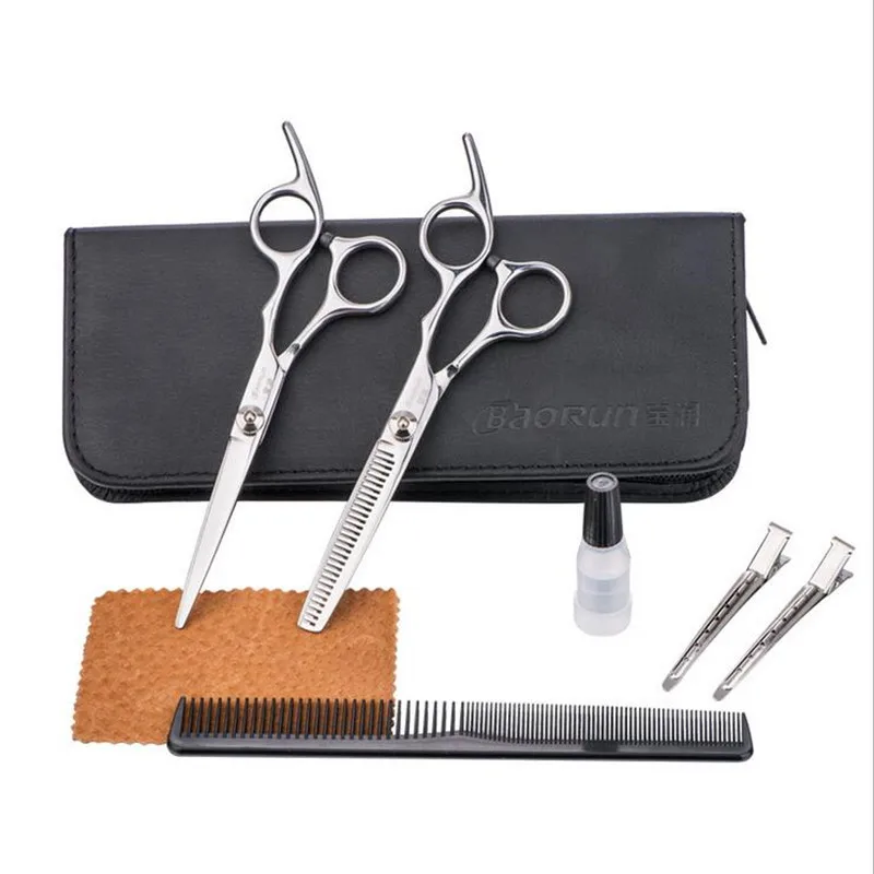 

2 pc/lot Hair Scissor Professional Hairdressing Clipper Cut 6 inch Thinning Haircut Right Hand Teeth Cutter Barber Cutting Razor