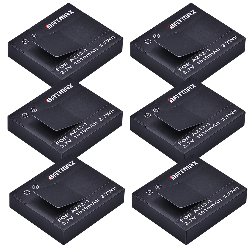 For 6Pcs Xiaomi Yi Battery AZ13-1 Rechargeable Li-ion Battery Akku 1010mAh for Xiaomi Yi XiaoYi Sports Action Camera DV Cam