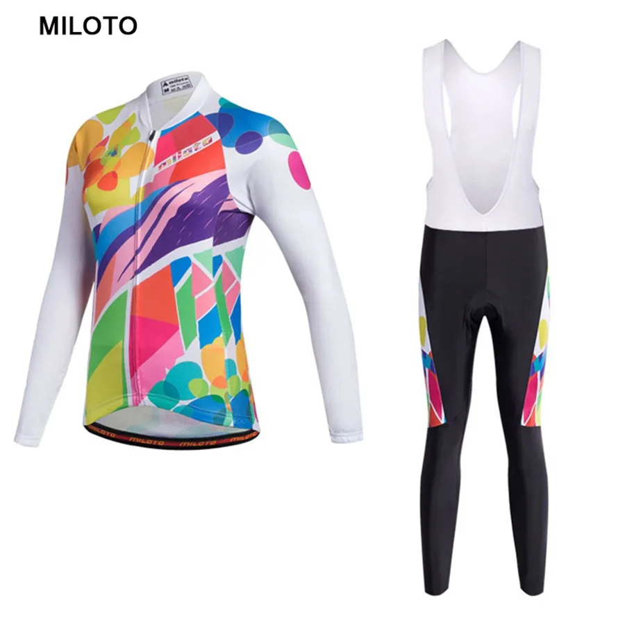 

Miloto Long Sleeve Cycling Jersey Women Bike Jersey Sport cycling clothing maillot ciclismo roupa ciclismo Cycling set