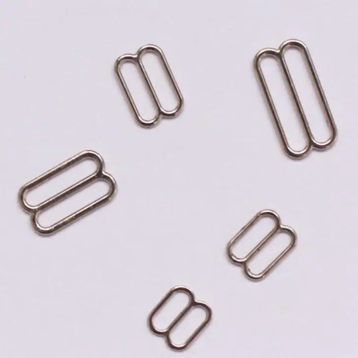 100 pcs / lot 6mm/8mm/10mm/12mm/15mm/20mm silver ring slider hook bra sewing buckle