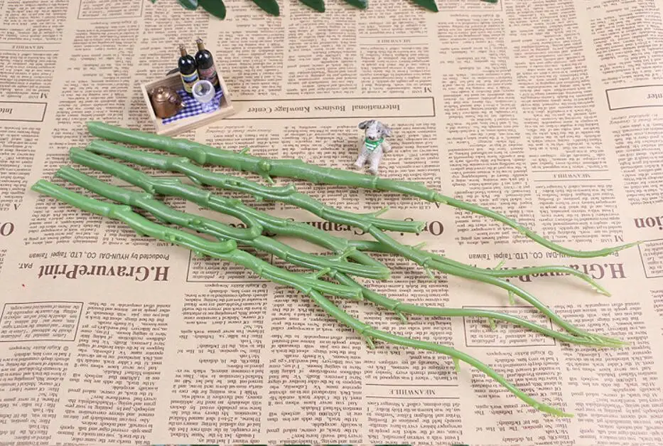 100pcs 36cm Length Artificial Fake Rose Soap Flower Stems For DIY Handmade Flower Leaf Vein Wedding Home Bouquet Decoration