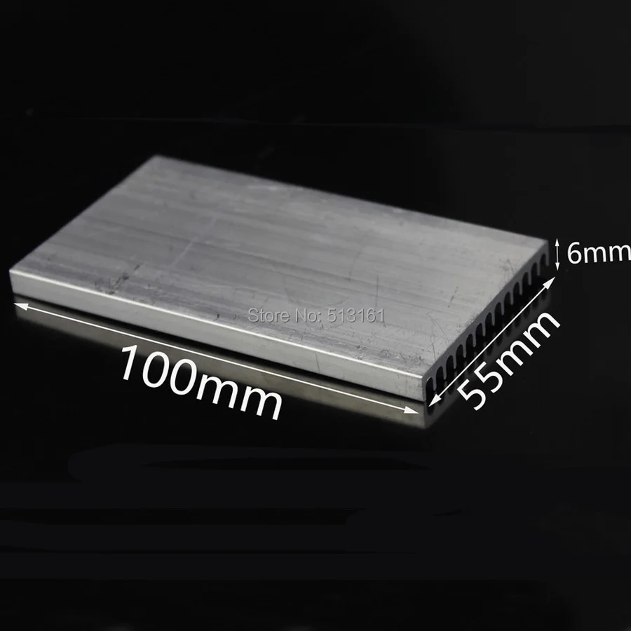 Gdstime-disipador de calor de aluminio, radiador para Chip electrónico LED, refrigeración de RAM, 100x55x6mm, 1 unidad