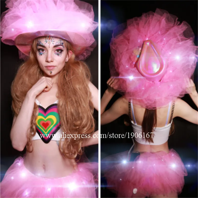 

Illuminated Led Light Party Dance Suit Led Light Up Bright DS Costumes Bar Nightclub Event Led Luminous Clothes With Led Hat