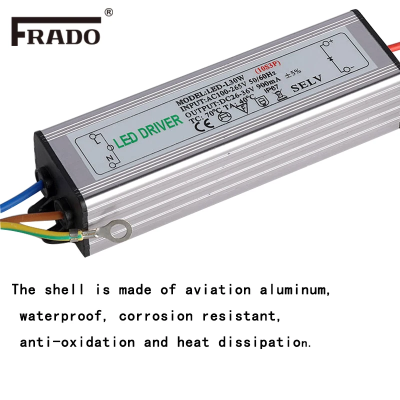 LED Driver 10W 20W 30W 50W 70W Convert AC85-265V To DC22-38V No Flicker LED Driver DIY For Flood Light Spotlight IP67 Waterproof