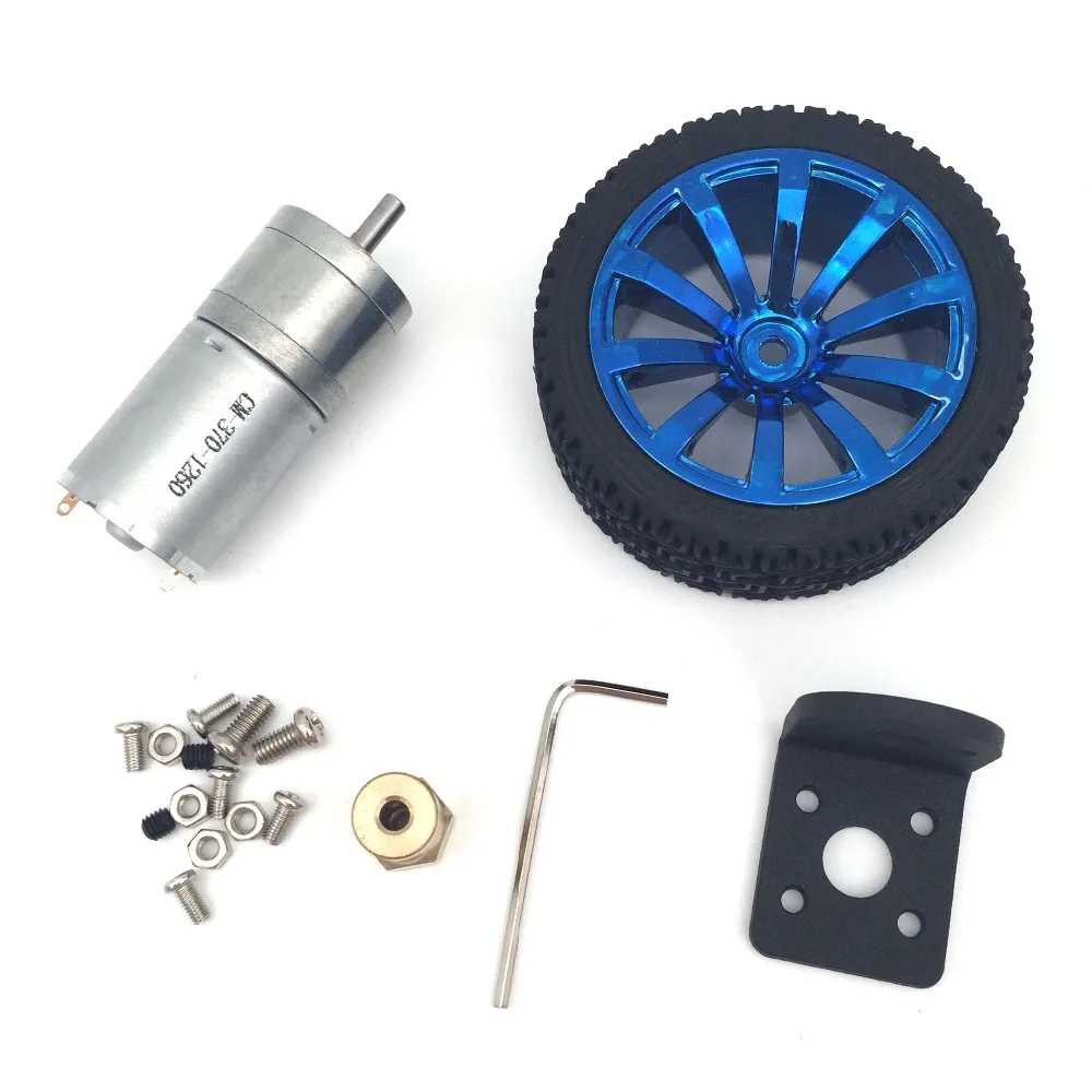 EnprintMotor Gear avec support d'invite de montage, moteur de modèle de voiture, accouplement, roue de 65mm, arbre de 4mm, 12-620 tr/min, 25GA-suspec, DC 6V, 12V, 24V