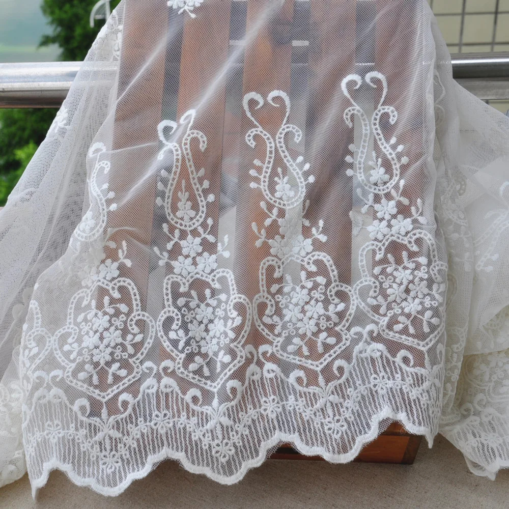 130cm wide gauze net base cotton embroidery lace fabric, skirt and veil accessories fabric,XERY0127C