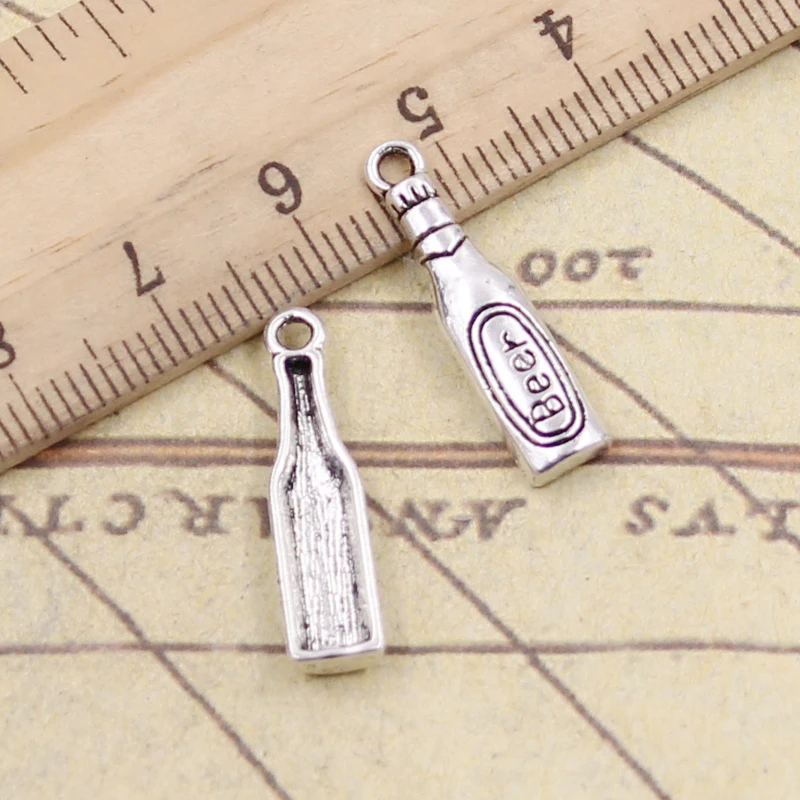 20pcs Charms Beer Bottle 24x6mm Tibetan Silver Color Pendants Antique Jewelry Making DIY Handmade Craft