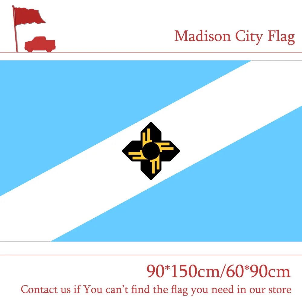 

3x5 FT Printing Banners US The Capital Of Wisconsin Madison City Flag 90*150cm 60*90cm Outdoor Flag