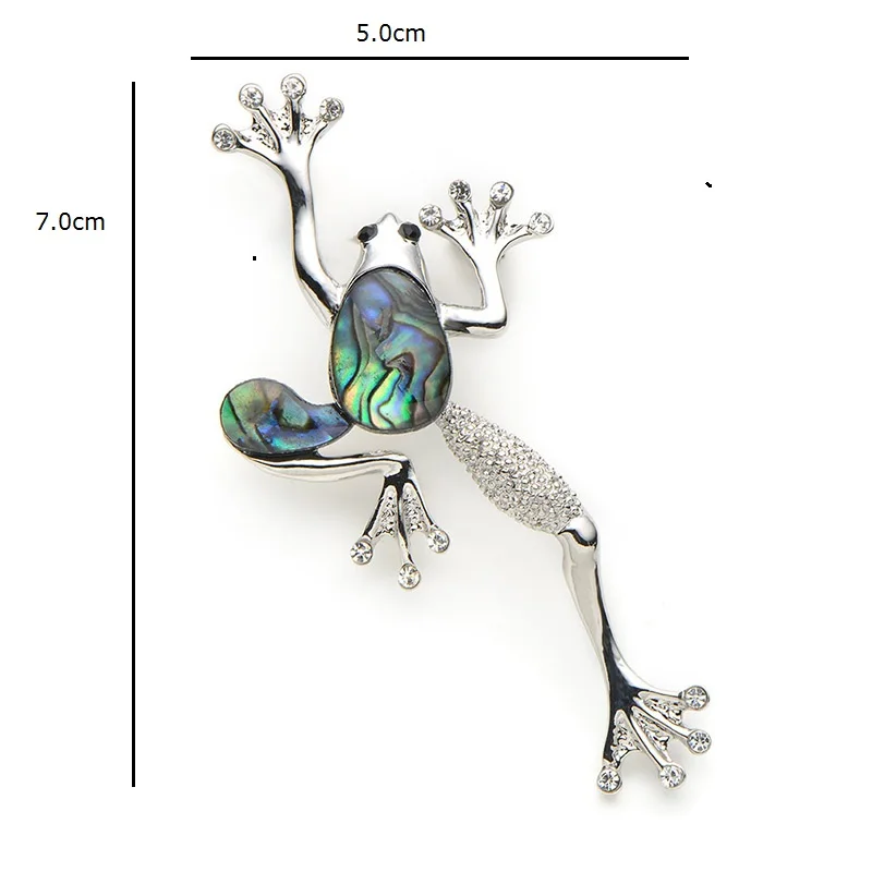 Alloy Natural Shell Frog Brooches Women Men Banquet Metal Animal Brooch Pins For Suits Dress Fashion Hat Scarf Pins Corsage