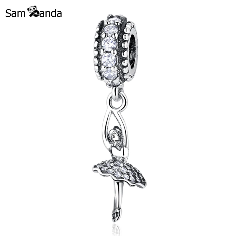 

Authentic 100% 925 Sterling Sliver Bead Ballet Dancer Girl Pandengt Beads Charm Fits Bracelets & Bangles Women Jewelry