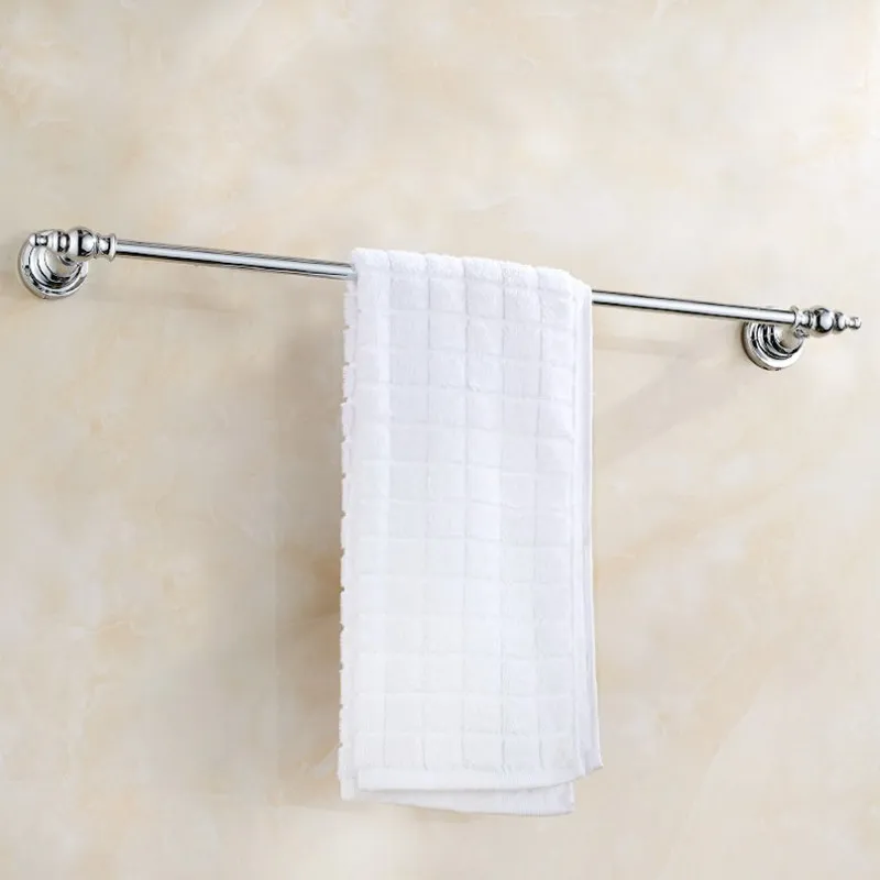 Towel Bar Bathroom Kitchen Towel Rack Chrome Polished Single Towel Rails Bar Wall Mounted Towel Rail Holder KD604