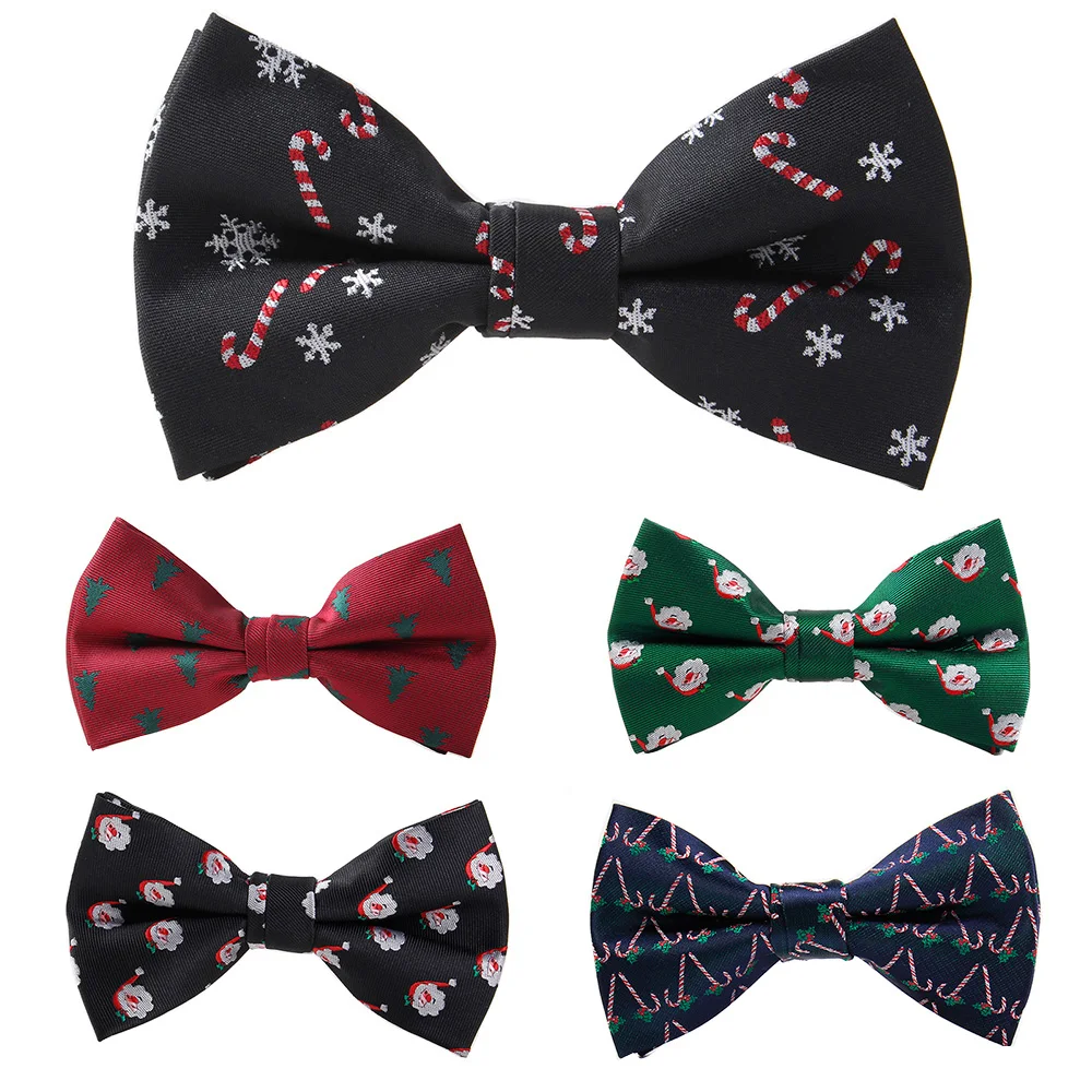 

GUSLESON Christmas Bow Ties for Men Snow Man Tree Pattern Festival Theme Bowties Cravat Fashion Casual Bowknot Bowties Men Gifts