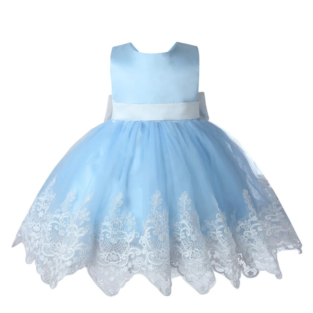 

Summer Girls Elegant Wedding Flower Girl Dress Lace Princess Party Pageant Formal Sleeveless Baby Girl Baptism Communion Costume