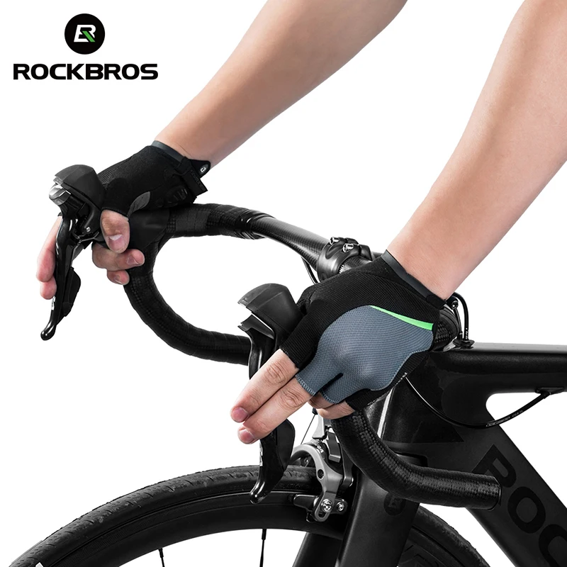 ROCKBROS Half Finger Cycling Gloves Gel Pad Anti-Shock Summer  Breathable MTB Road Bike Gloves For Men Women Cycling Equipment