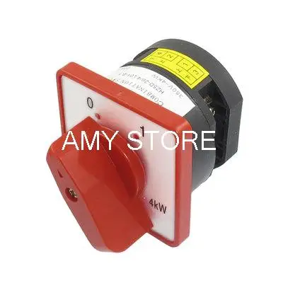 AC 380V 20A Four Screw Terminals 0-1 Locking Cam Combination Changeover Switch