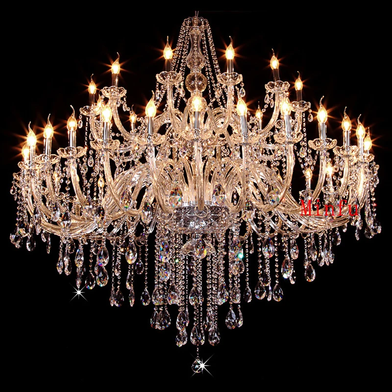 Classic Crystal Chandelier LED Living Room Lamp Luxury Hotel Engineering Lamp Willa Dining Room Bedroom Lighting Traditional