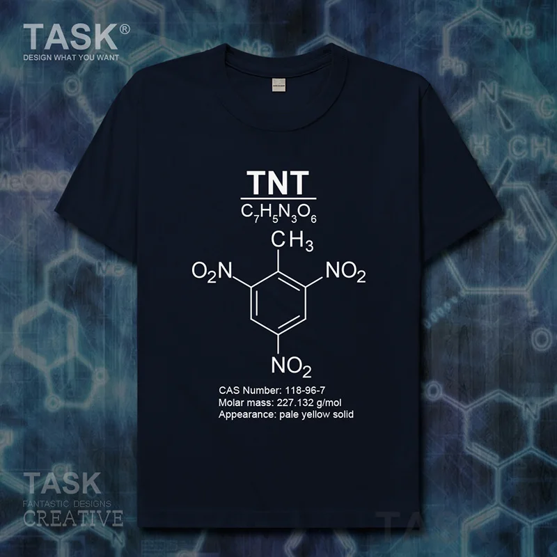 Explosion TNT Molecular Formula Chemistry Subject t-shirt new Tops t shirt mens clothes Short sleeve Fashion summercotton 01