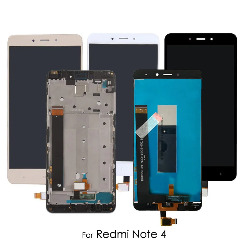 for xiaomi redmi note 4 LCD display digitizer assembly with Frame touch screen 5.5\'\' lcd replacement for redmi mi note4 lcd