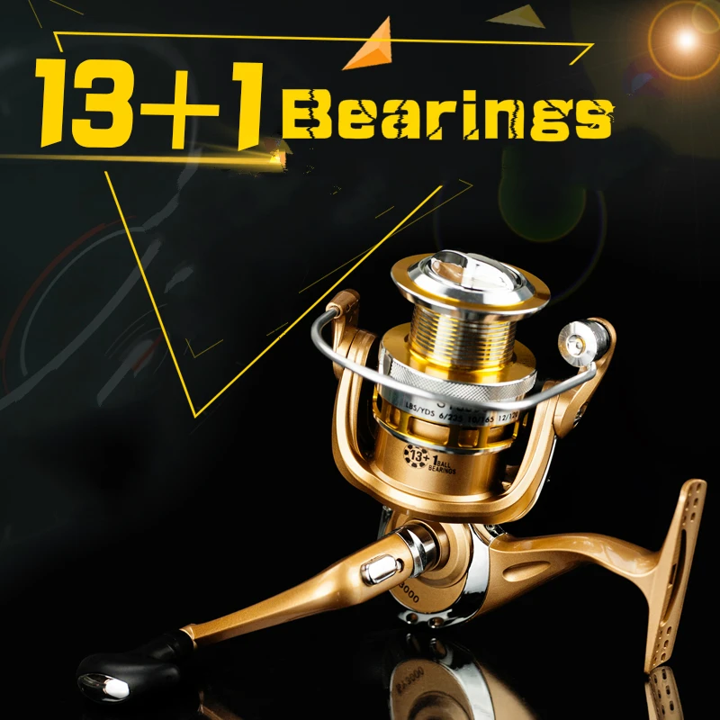 13+1 Bearings Pre-loading Spinning Wheel 5.5:1/5.2:1/4.1:1Gear Ratio Fishing Reel For Spinning High Quality Metal Fiishing Tool