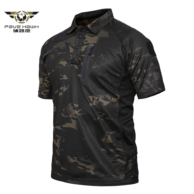 Men\'s Tactical Military Polo Shirts Summer Army Force Camouflage Shirt for Man Breathable Pocket Short Sleeve Shirts S-3XL