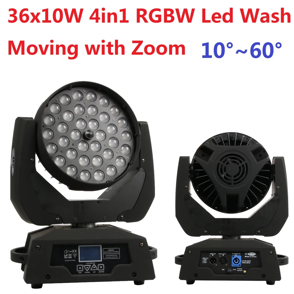 

Free Shipping 36x10W RGBW 4in1 Led Wash Beam Moving Head Led Stage Lights with Zoom DJ DMX Disco Effect Equipments Party Wedding